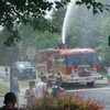 firetruck at water fight